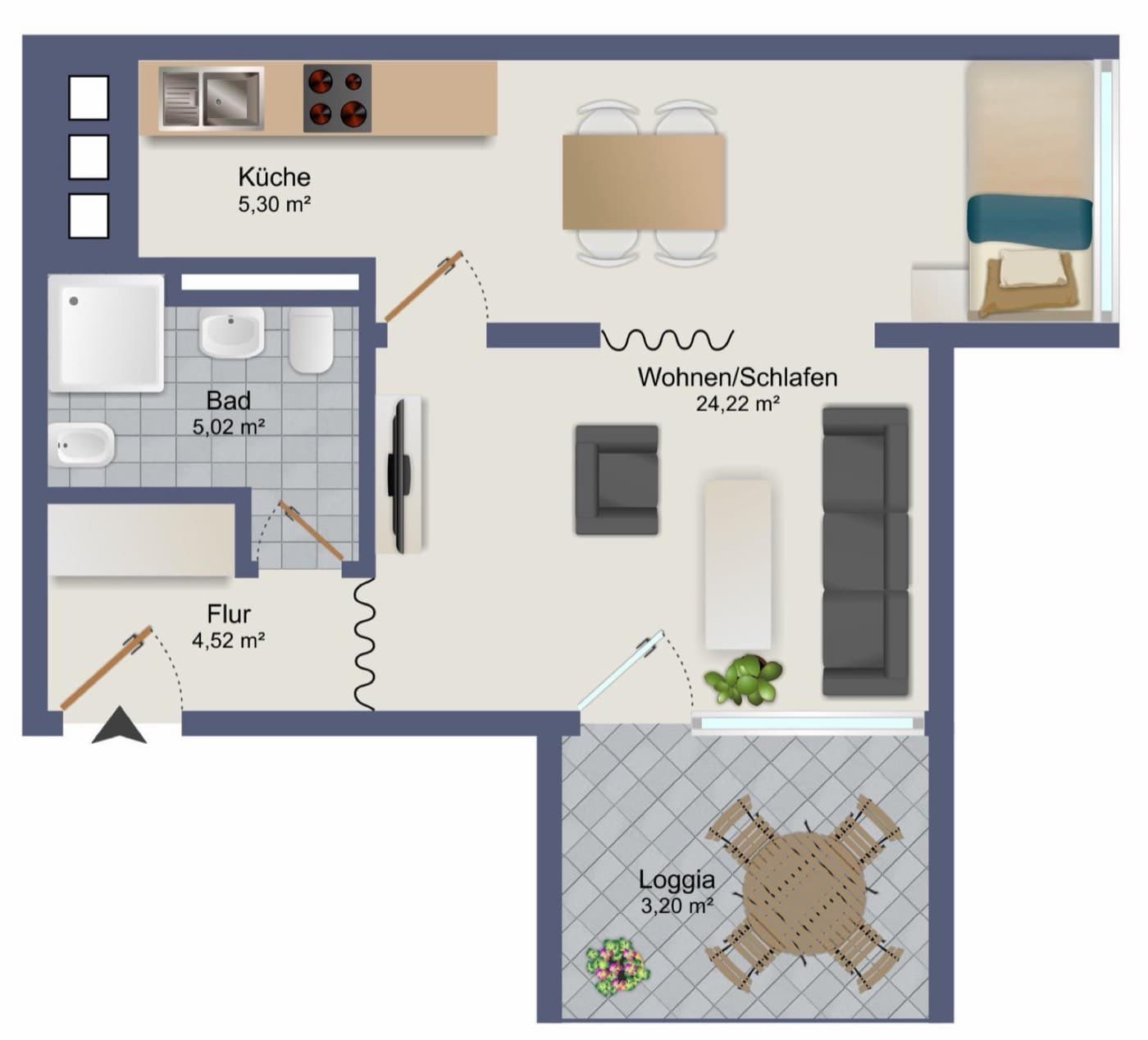 Studio loué à Taunusstein — WE 87 (6e étage) — photo 15